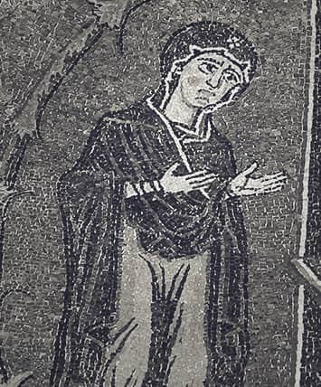 Mary beneath the Cross (detail from a mosaic at the Church of Saint Clement, Rome)