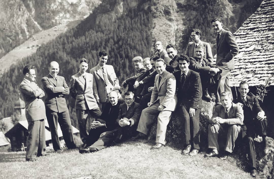 Balthasar with his student group during a summer theology course in Switzerland (1948)
